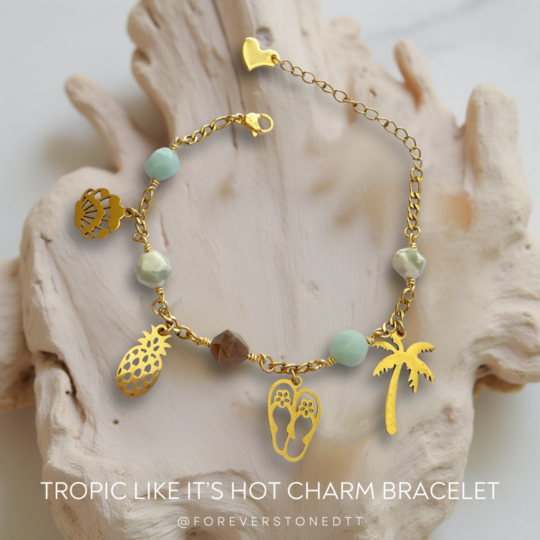 Tropic Like It's Hot Stainless Steel Charm Bracelet