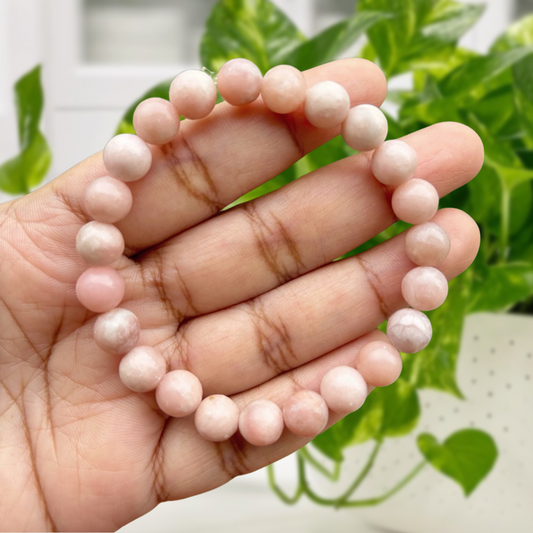 Low Grade Pink Opal Gemstone Bracelet