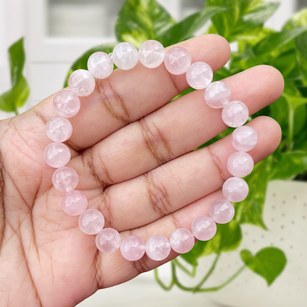 Very Light Colour Rose Quartz Gemstone Bracelet
