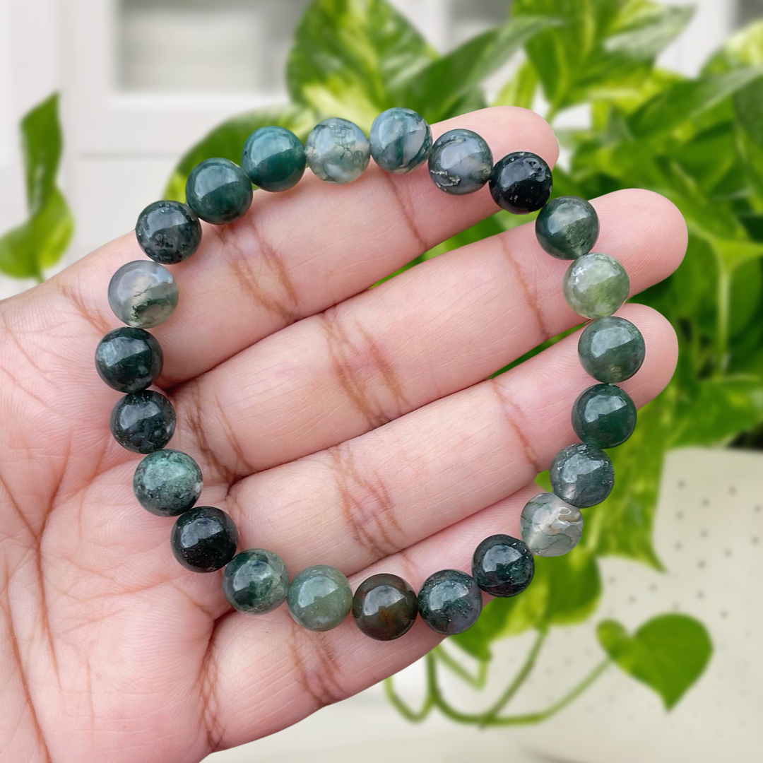 Moss Agate Gemstone Bracelet