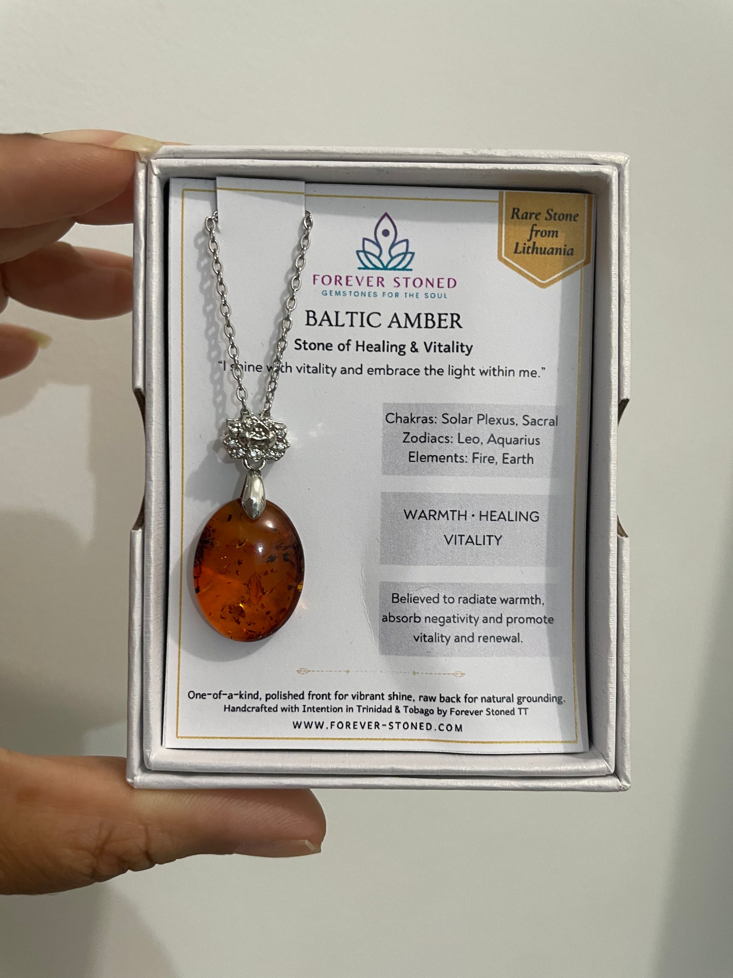 Baltic Amber (Rare Stone from Lithuania) Pendant Option 1