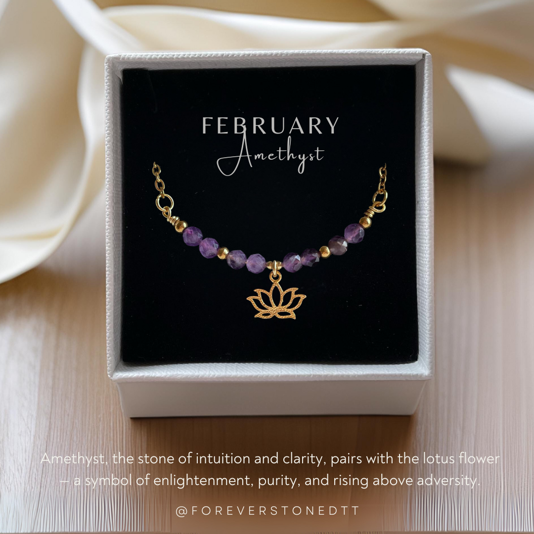 Amethyst Minimalist Birthstone Bracelet