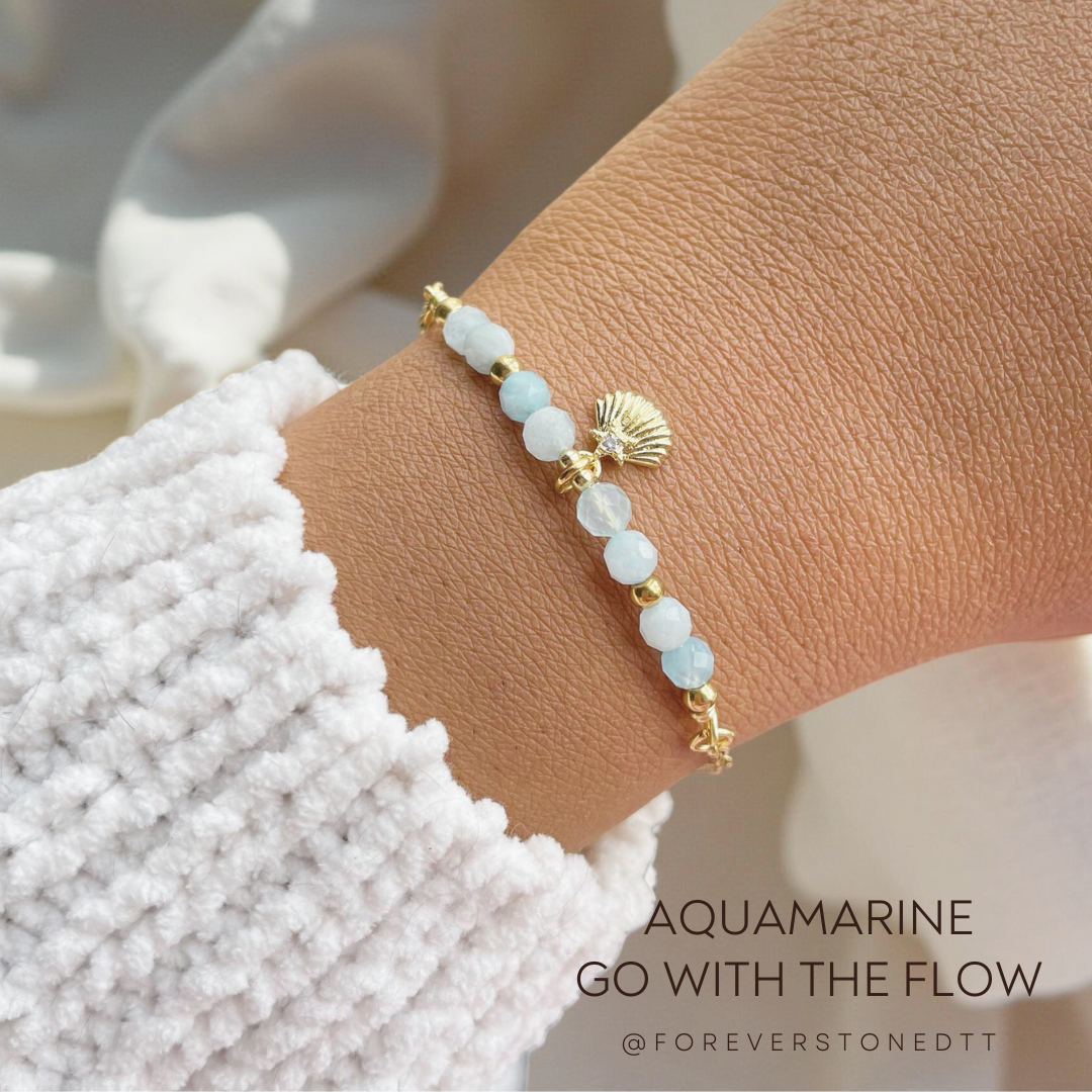Aquamarine Minimalist Birthstone Bracelet