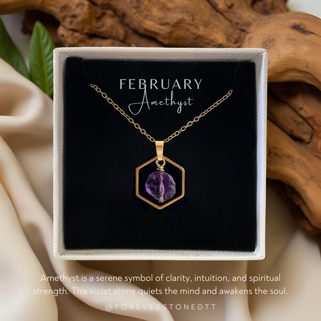 Amethyst HexaCharm Pendant Necklace