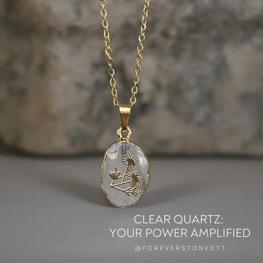 Clear Quartz Charm Pendant Necklace