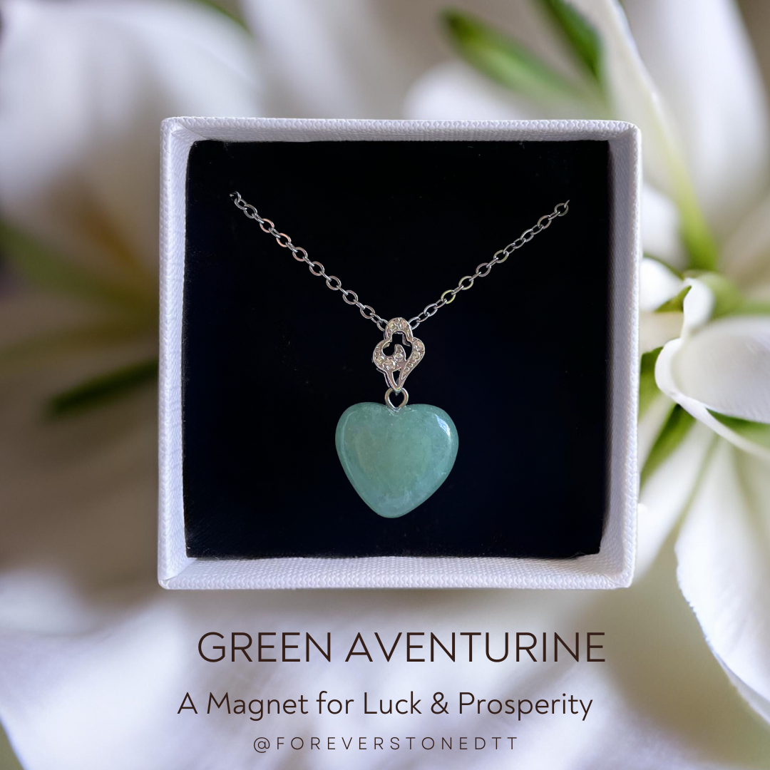 Green Aventurine Mini Heart Pendant Necklace