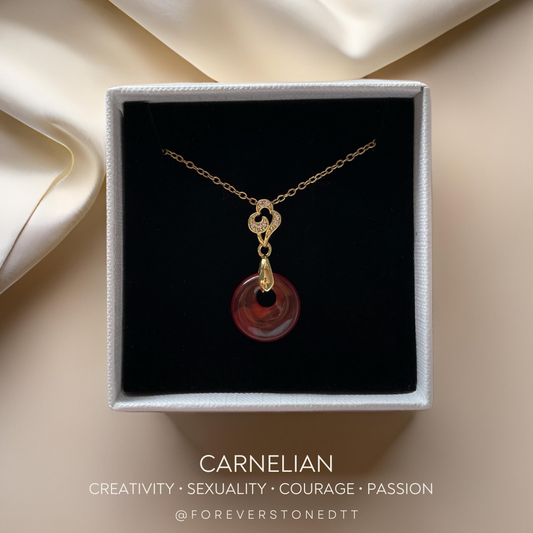 Carnelian Mini Donut Pendant Necklace