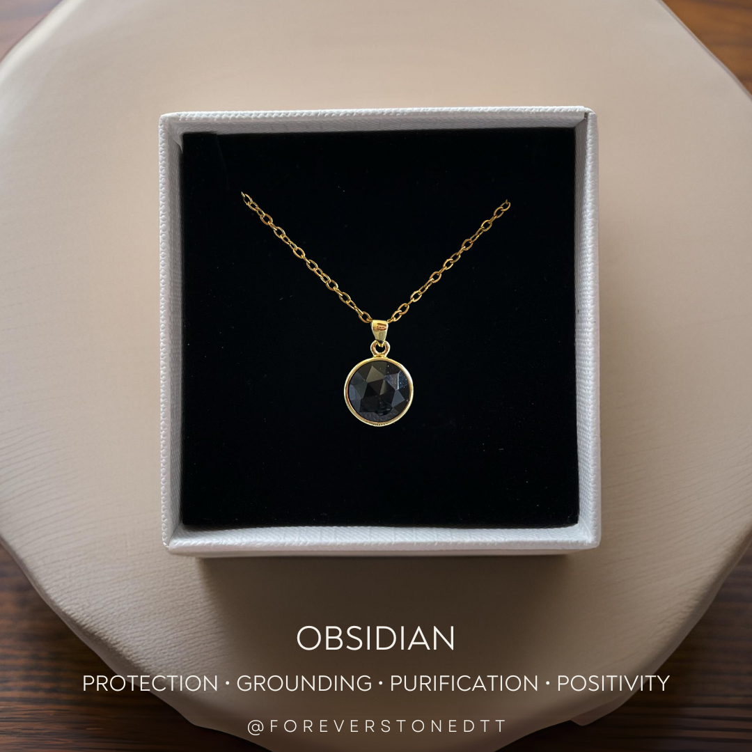Obsidian Orb Pendant Necklace
