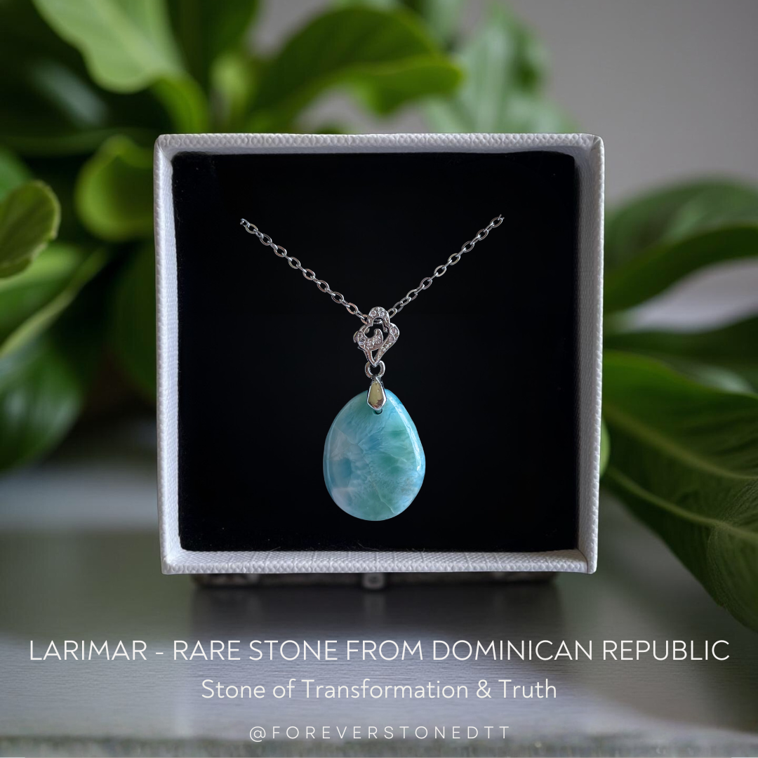 Larimar Pendant - Rare Stone from Dominican Republic