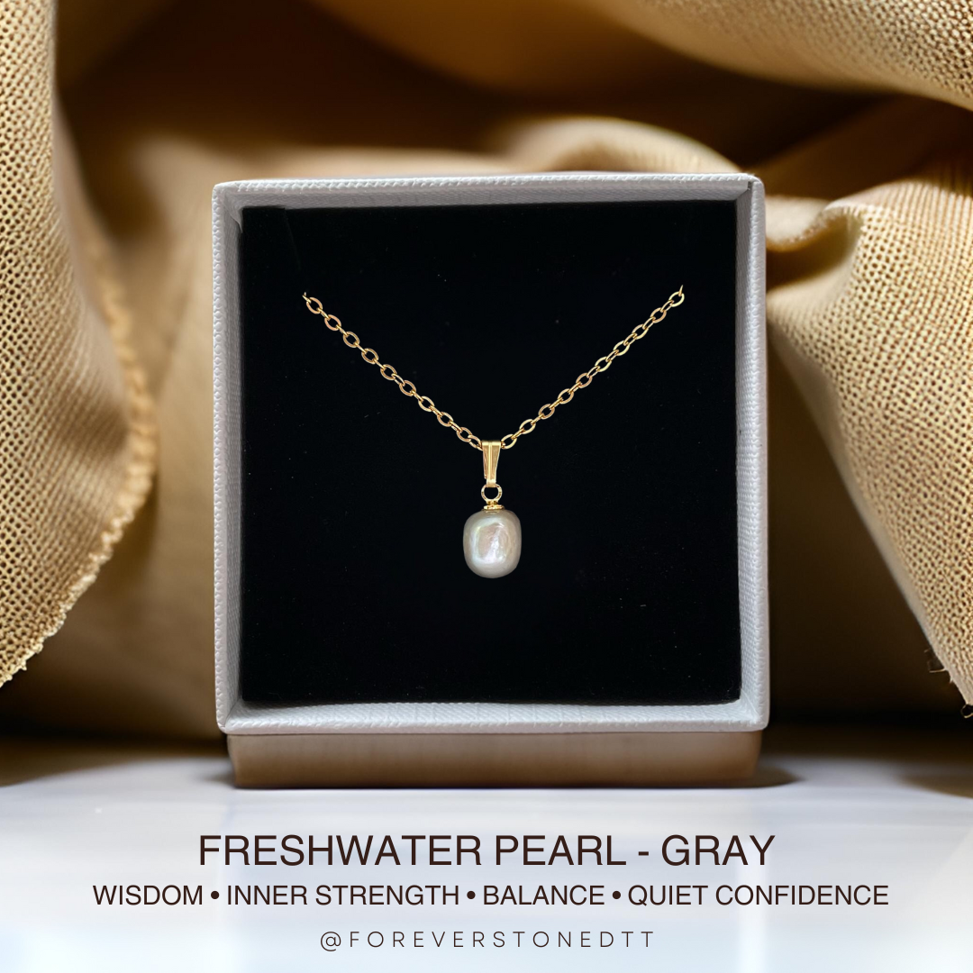Gray Freshwater Pearl Mini Pendant Necklace