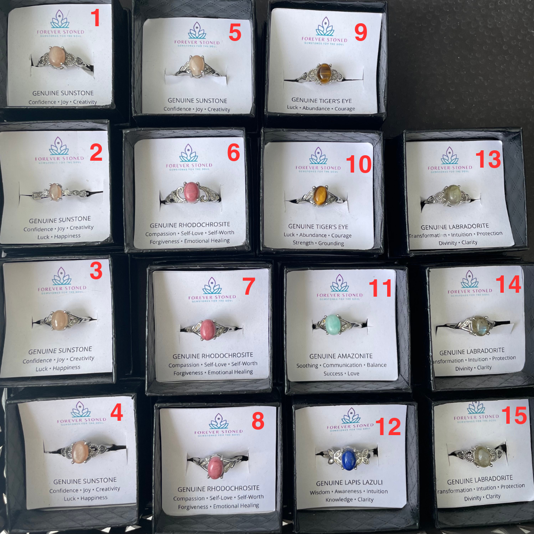 CLEARANCE SALE ADJUSTABLE GEMSTONE RINGS