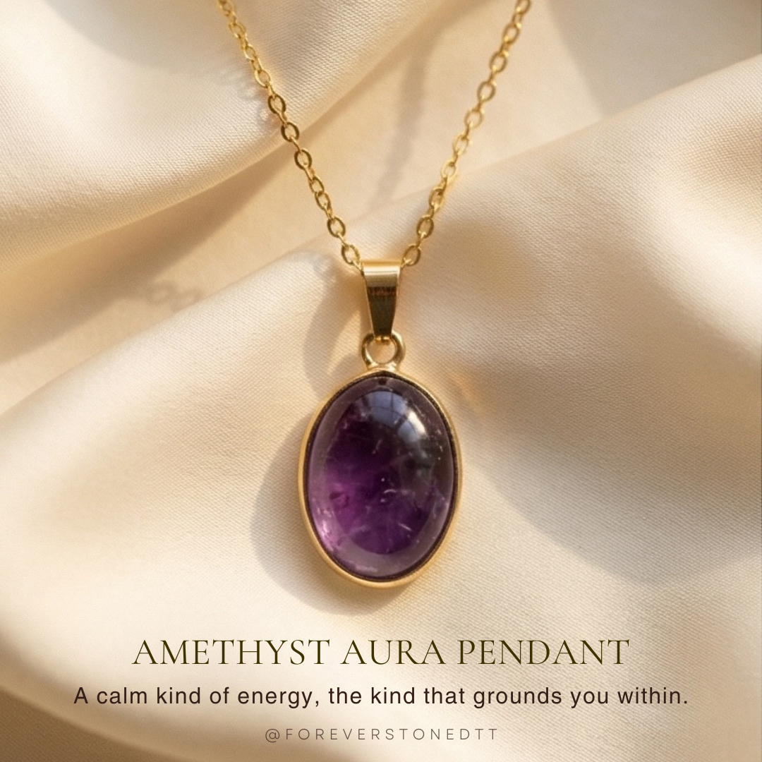 Amethyst Aura Pendant Necklace