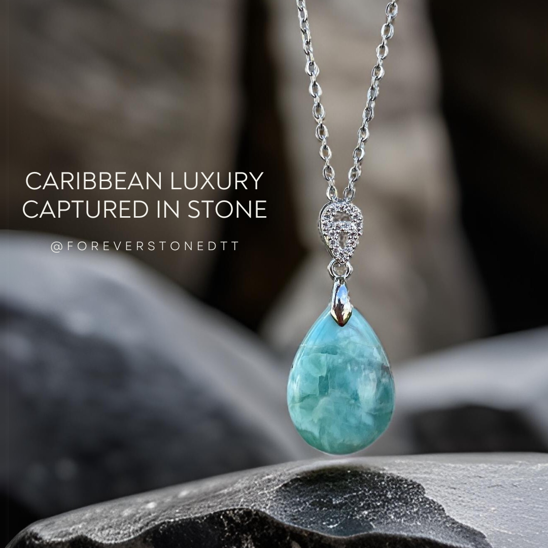 Larimar (Rare Stone from the Dominican Republic) Pendant Option 3