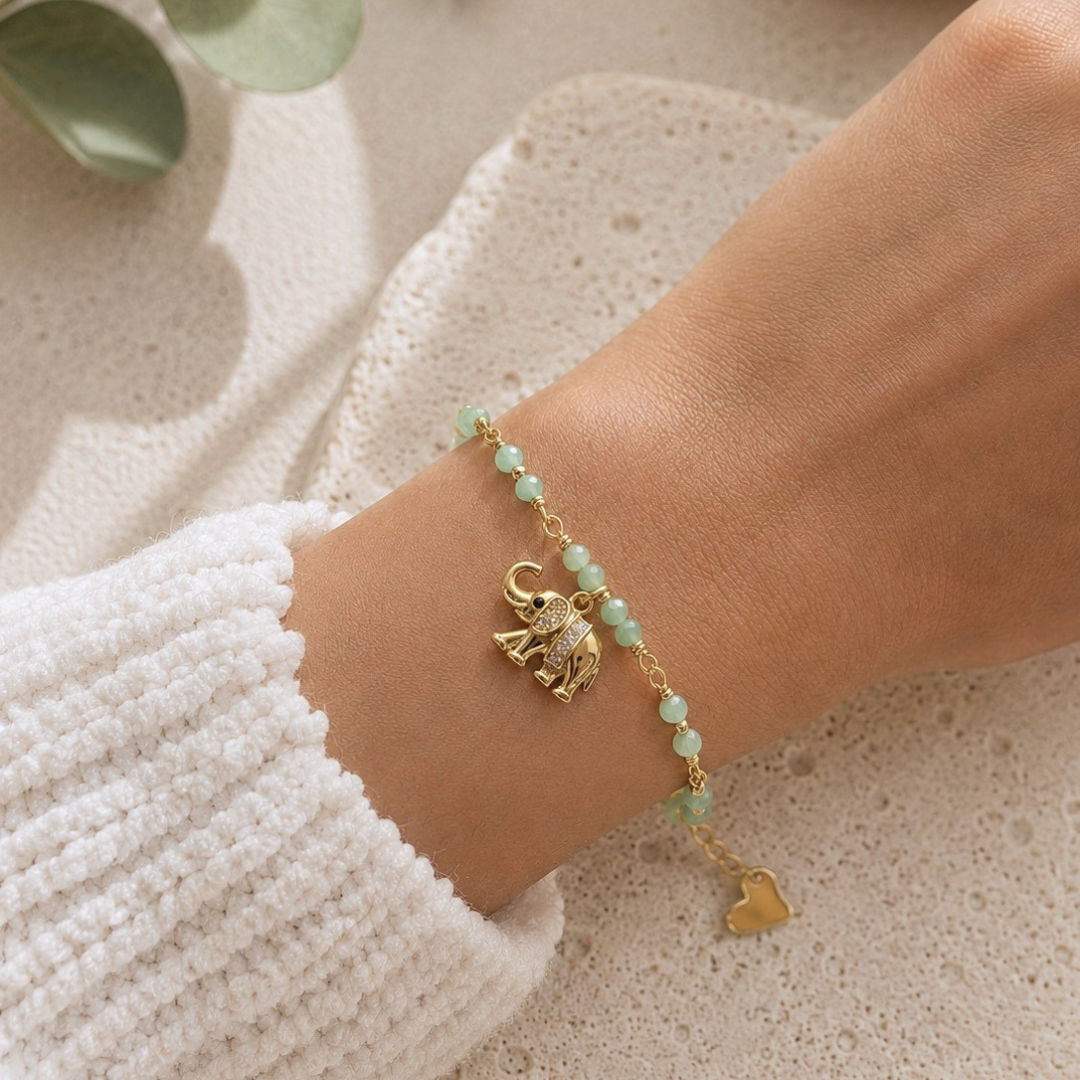 Genuine Jade Elephant Bracelet - Prosperity & Good Fortune