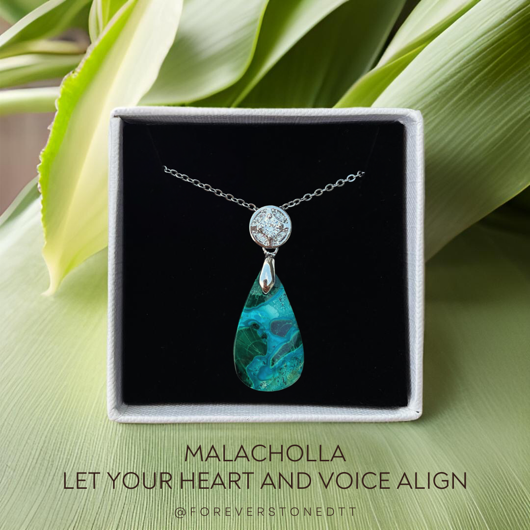 Malacholla (Malachite-Chrysocolla Limited Gem from the Democratic Republic of Congo) Pendant Option 4