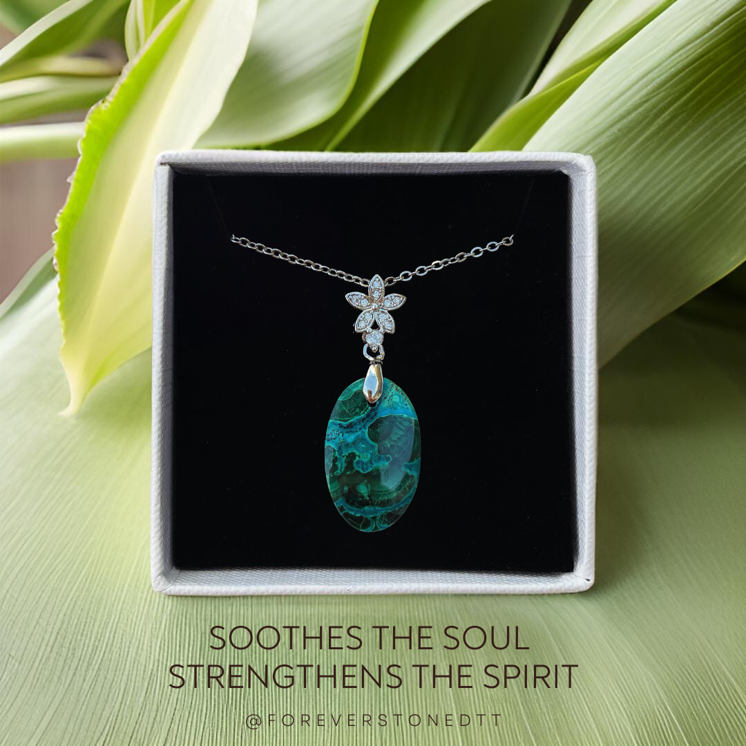 Malacholla (Malachite-Chrysocolla Limited Gem from the Democratic Republic of Congo) Pendant Option 5