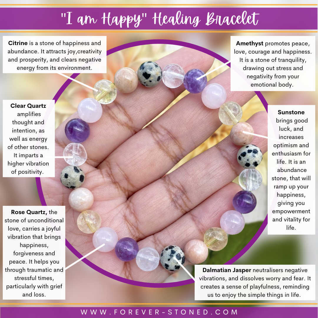 "I am Happy" Healing Bracelet