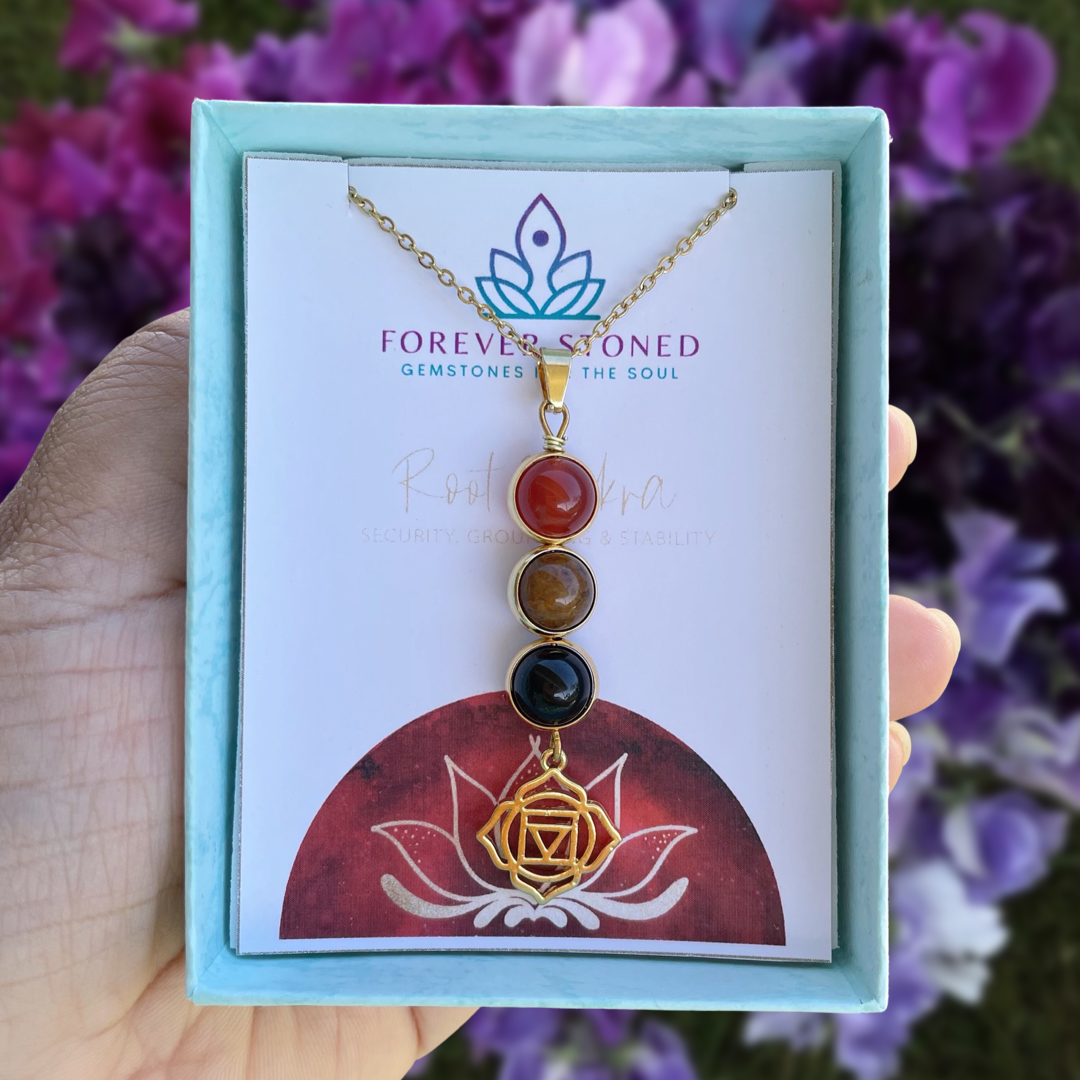Root Chakra Healing Crystal Pendant Necklace Forever Stoned TT