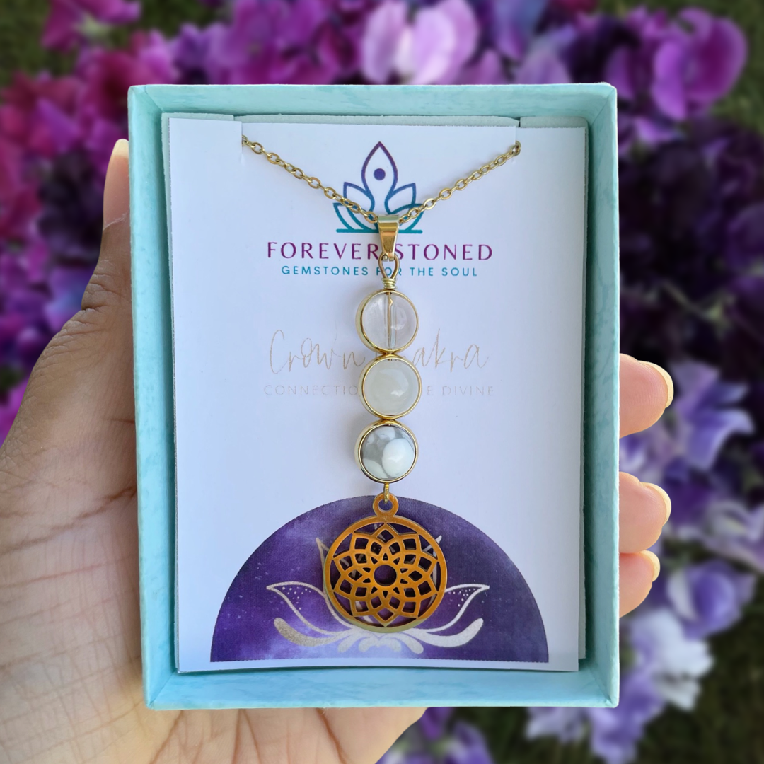 Crown Chakra Healing Crystal Pendant Necklace Forever Stoned TT