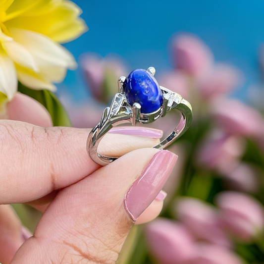 Lapis Lazuli Adjustable Oval Ring