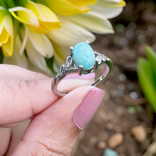 Amazonite Adjustable Oval Ring