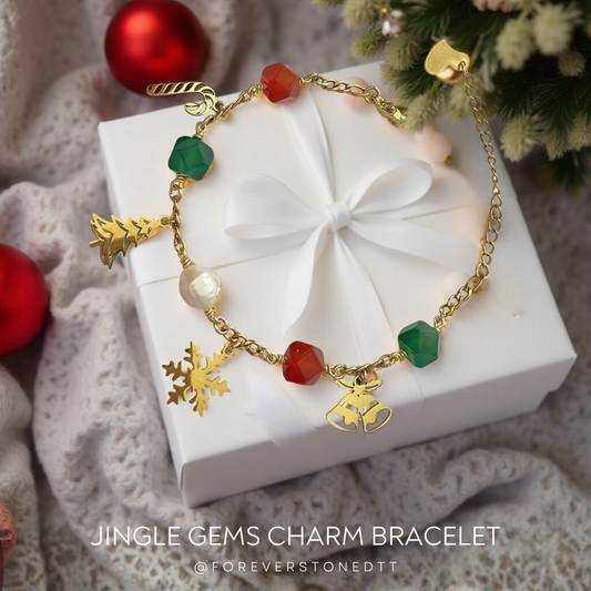 Jingle Gems Stainless Steel Charm Bracelet