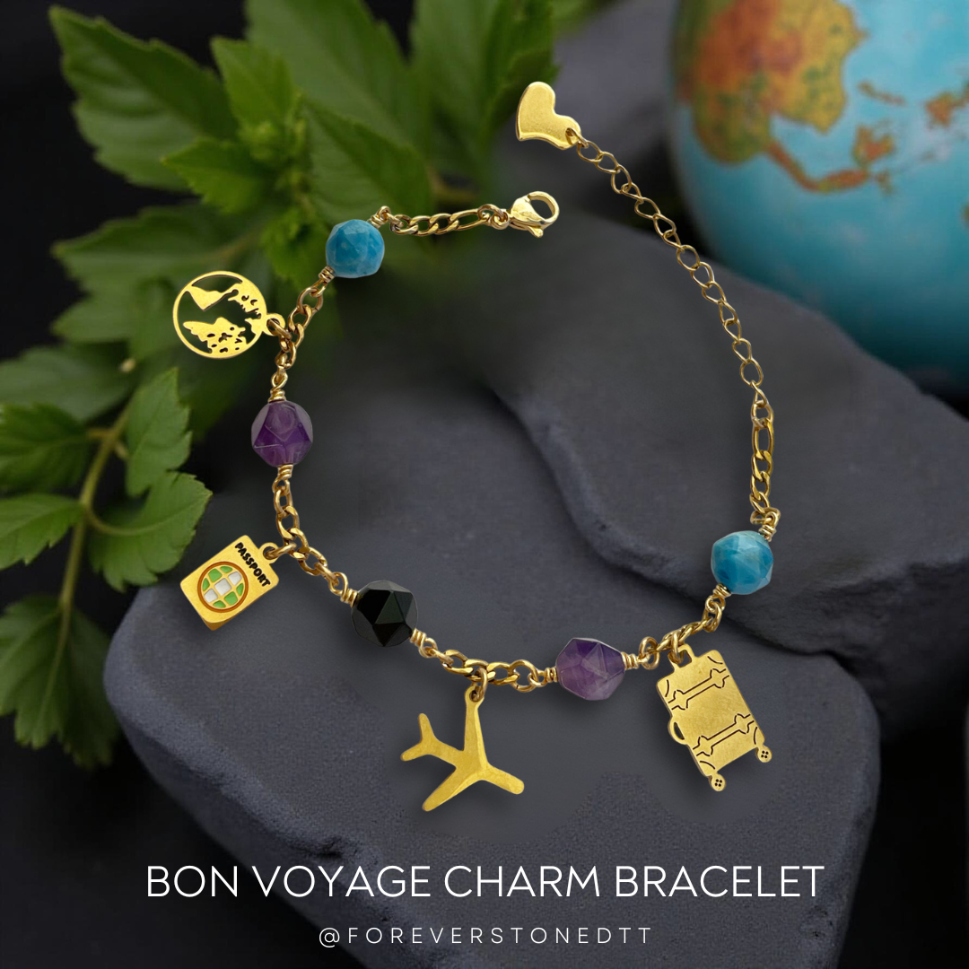 Bon Voyage Stainless Steel Charm Bracelet