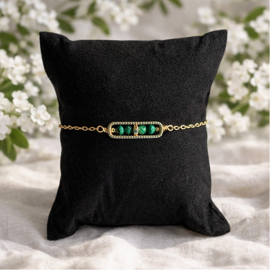 Malachite Minimalist Bar Bracelet