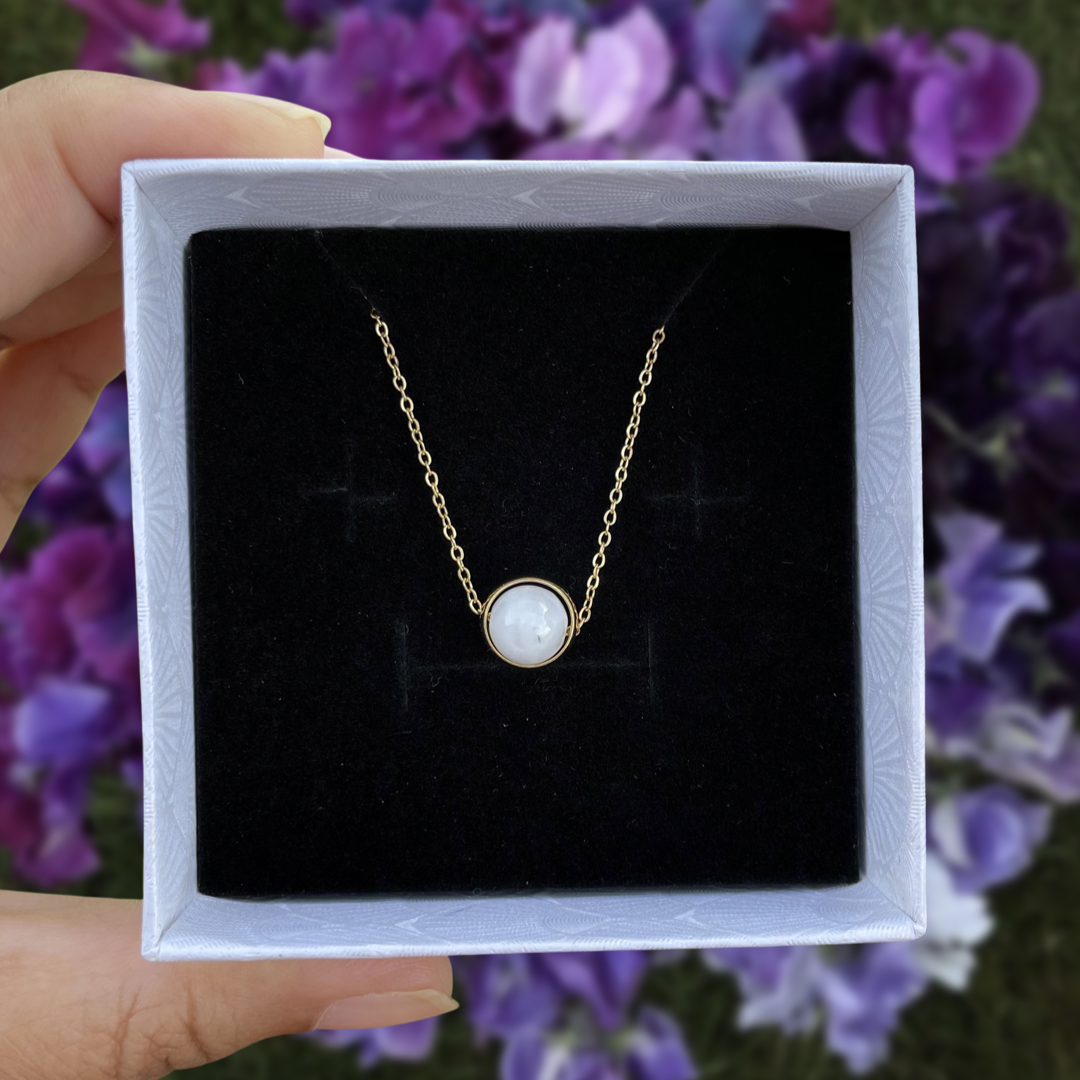 Moonstone Minimalist Eternity Pendant Necklace