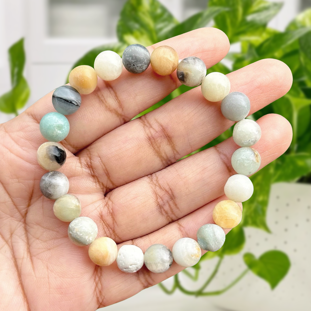 Flower Amazonite Gemstone Bracelet