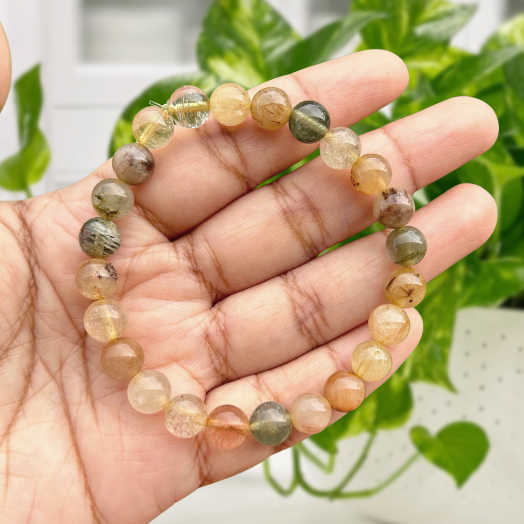 Rutilated Quartz Gemstone Bracelet