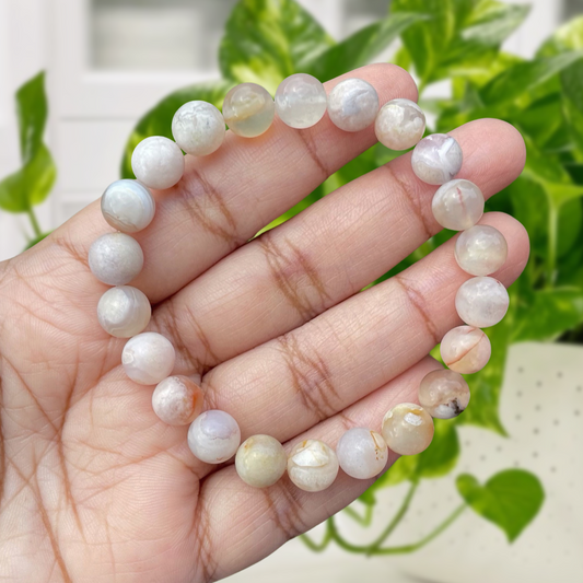Flower Agate Gemstone Bracelet