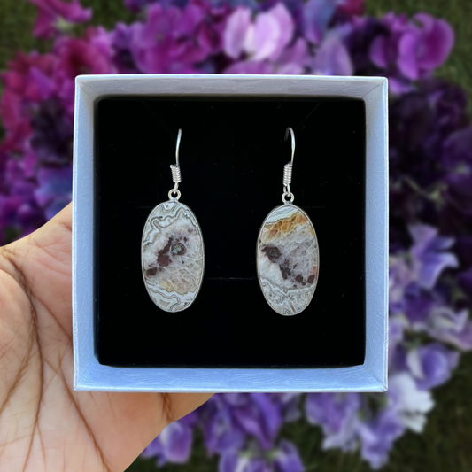 Crazy Lace Agate Earrings