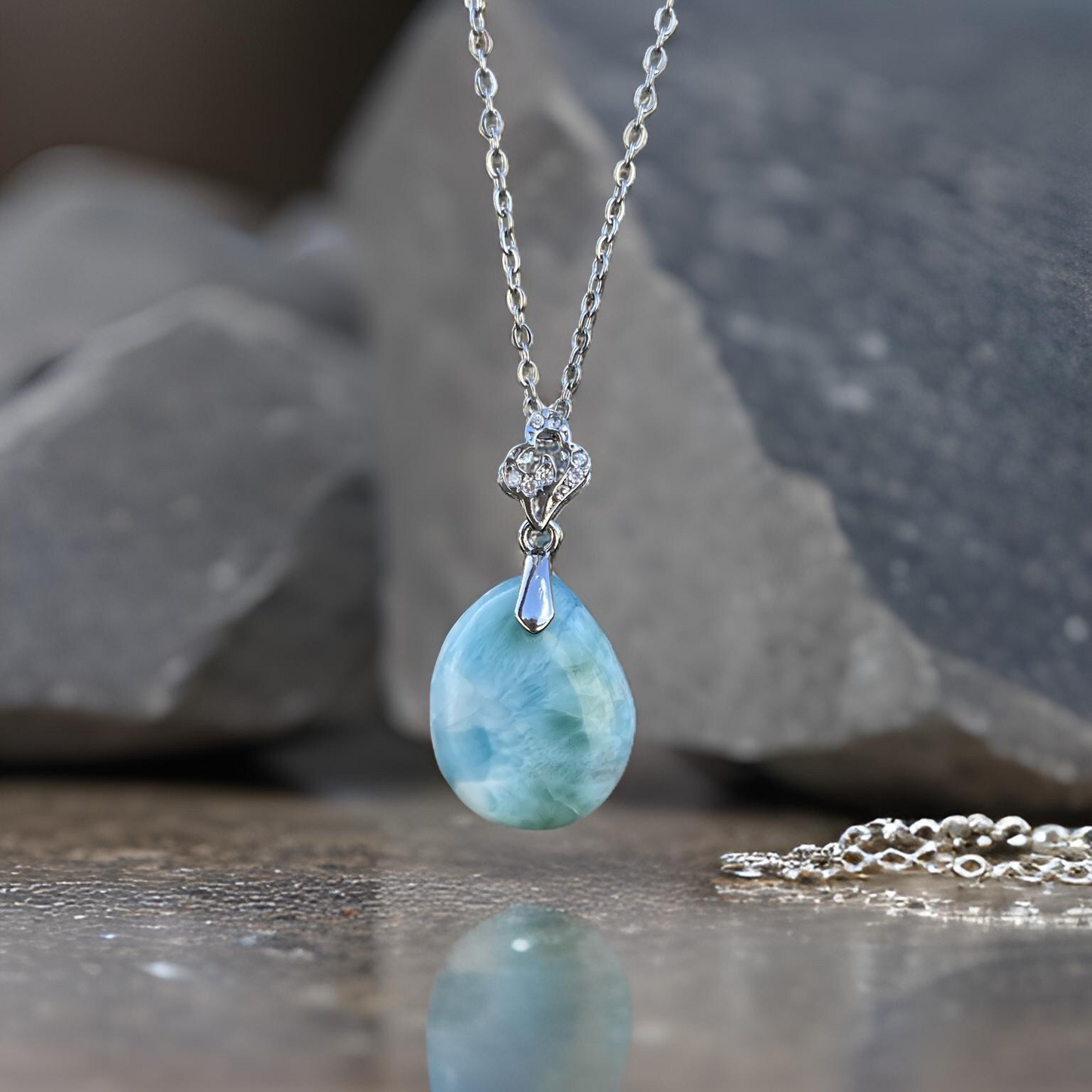 High Quality Larimar Pendant Option 1