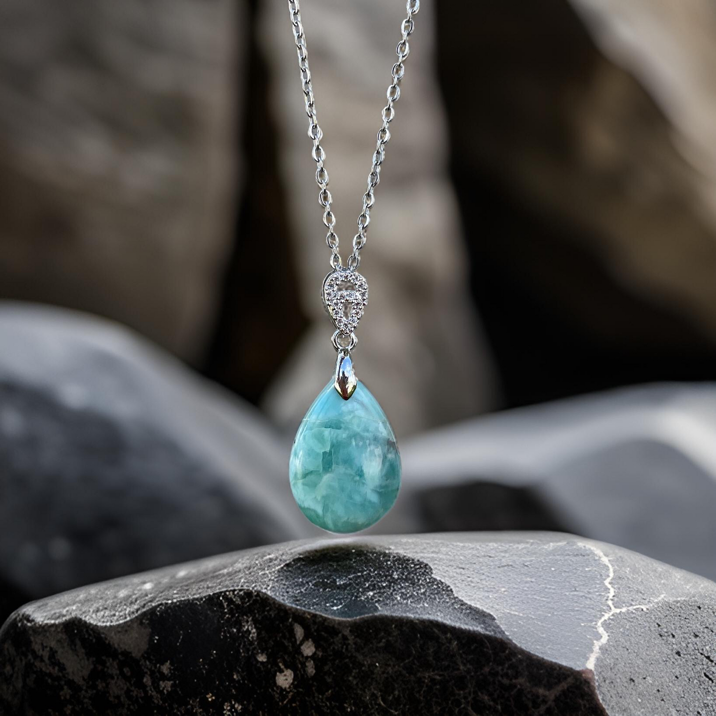 High Quality Larimar Pendant Option 3