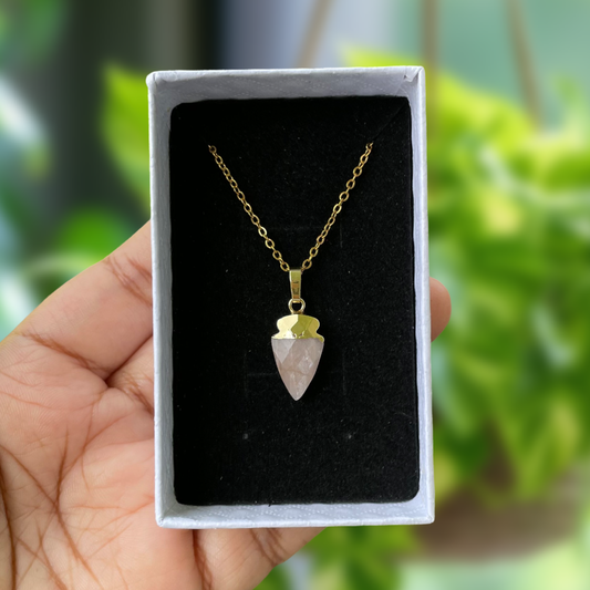 Sunstone Mini Arrow Head Pendant Necklace