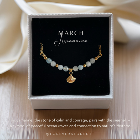 Aquamarine Minimalist Birthstone Bracelet