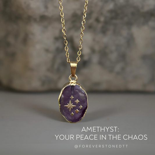 Amethyst Charm Pendant Necklace