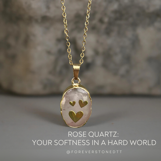Rose Quartz Charm Pendant Necklace
