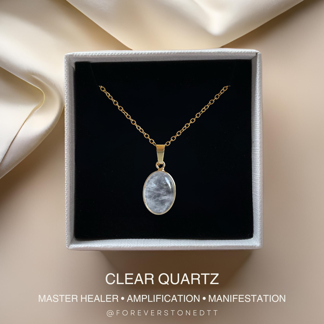 Clear Quartz Aura Pendant Necklace