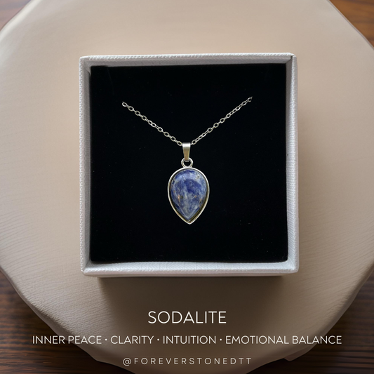 Sodalite Droplet Pendant Necklace