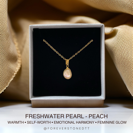 Peach Freshwater Pearl Mini Pendant Necklace