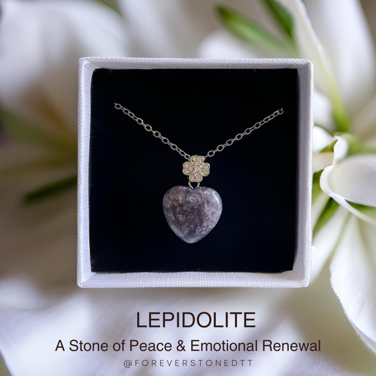 Lepidolite Mini Heart Pendant Necklace
