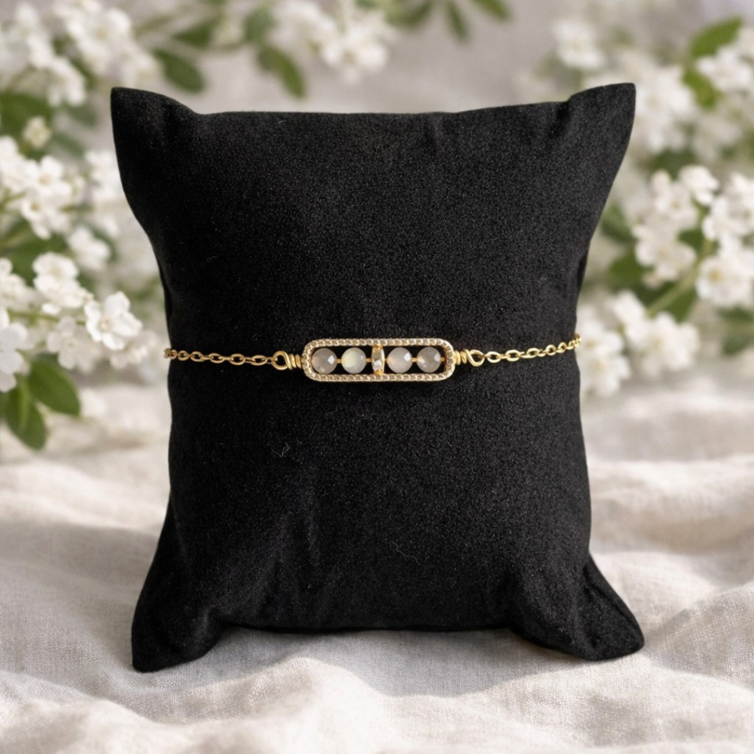 Moonstone Minimalist Bar Bracelet