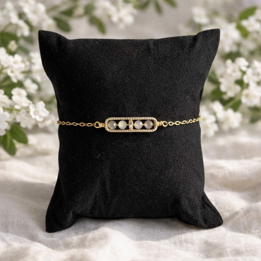 Moonstone Minimalist Bar Bracelet