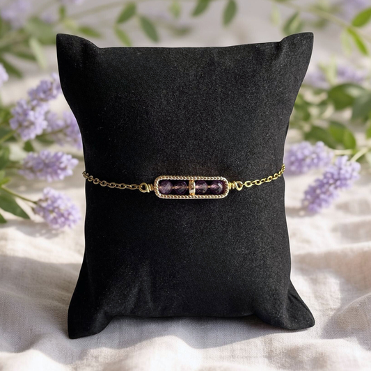 Amethyst Minimalist Bar Bracelet