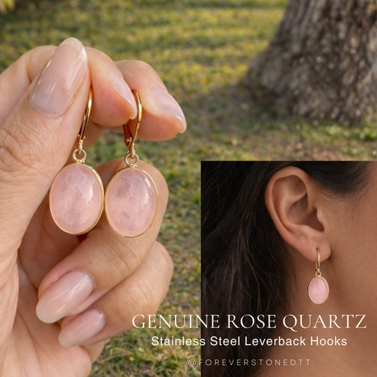 Rose Quartz Aura Earrings