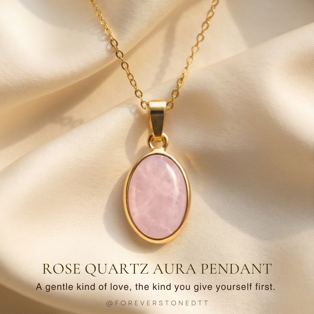 Rose Quartz Aura Pendant Necklace
