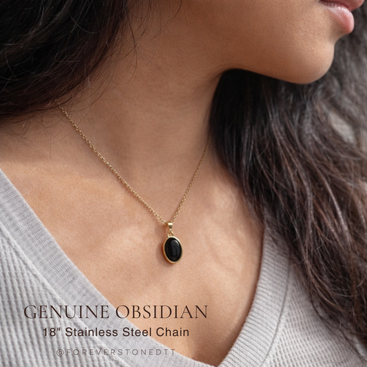 Obsidian Aura Pendant Necklace