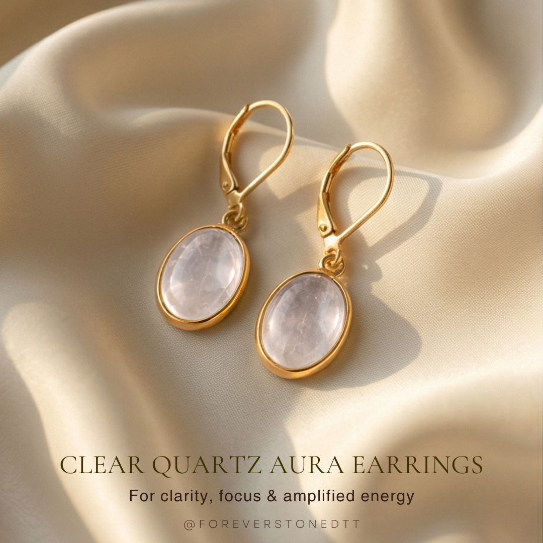 Clear Quartz Aura Earrings